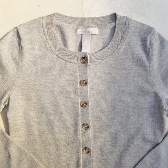 Banana Republic Oatmeal Merino Wool Cardigan - Picture 6 of 10